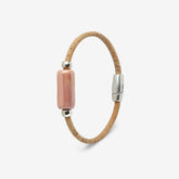 Bracelet in Natural Cork with Pink Silver Beads